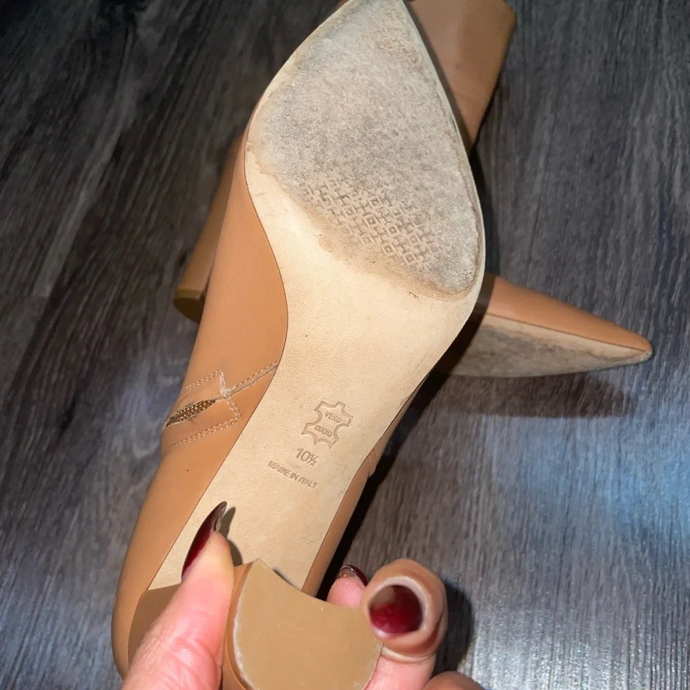 Tory Burch Womens Penelope Leather Ankle Pointed Toe Booties Tan Brown 10.5